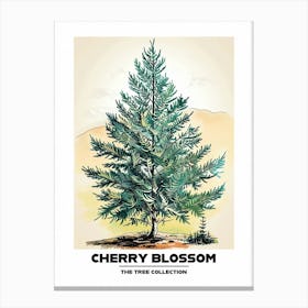 Cherry Blossom Tree Storybook Illustration 3 Poster Canvas Print
