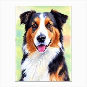 Australian Shepherd 2 Watercolour dog Canvas Print