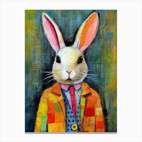 Cute Rabbit In A Suit 3 Canvas Print