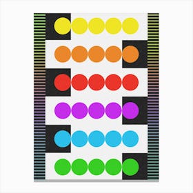 Rainbow Squares and Circles Canvas Print