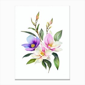 Magnolia Watercolour Flower Canvas Print