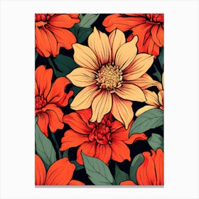 Seamless Floral Pattern 36 Canvas Print