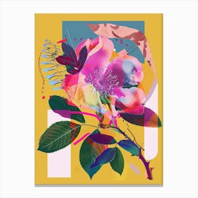 Rose 7 Neon Flower Collage Canvas Print