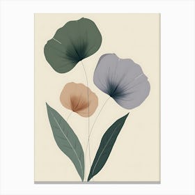 Flowers On A Beige Background 4 Canvas Print