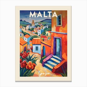 Gozo Malta 3 Fauvist Painting  Travel Poster Canvas Print