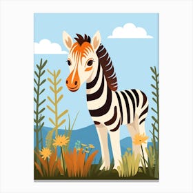 Baby Animal Illustration  Zebra 4 Canvas Print