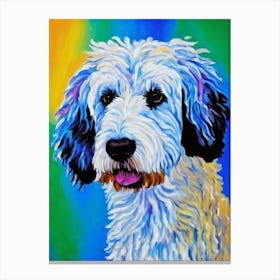 Bergamasco Sheepdog Fauvist Style dog Canvas Print