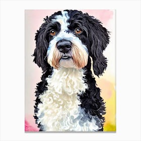 Portuguese Water Dog 2 Watercolour dog Canvas Print