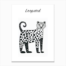 B&W Leopard Poster Canvas Print
