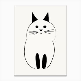 Cat Line Drawing Sketch 6 Canvas Print