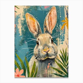 Kitsch Rabbit Brushstrokes 1 Canvas Print