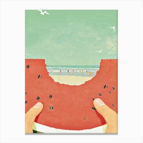 Watermelon Greeting Card Canvas Print