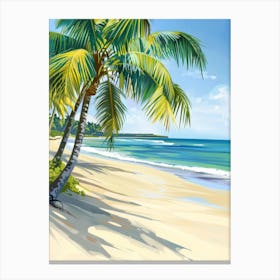 Palm Trees On The Beach 9 Canvas Print