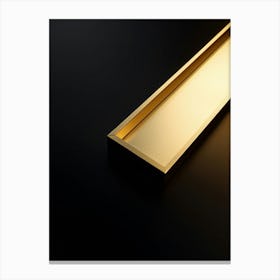 Bright Gold Metallic Border Encompassing A Frame Smooth Texture Contrasts Against Dark Background (6) Canvas Print