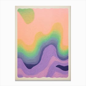 Abstract Landscape Lines Risograph Style 6 Canvas Print