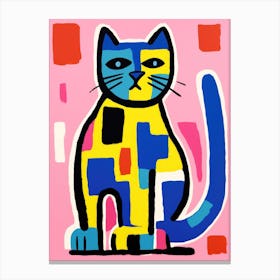 Cat With Squares Canvas Print