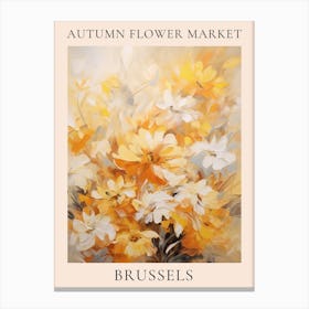 Autumn Flower Market Poster Brussels Canvas Print
