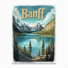 Aihrgdesign A Classic 1960s Travel Poster For Banff 2 Canvas Print