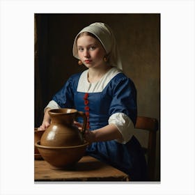 Girl With A Pot Canvas Print