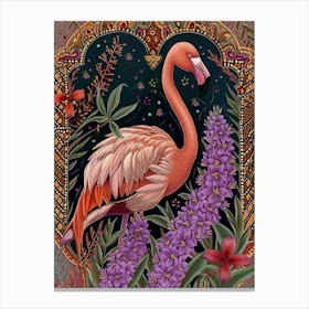 Greater Flamingo And Oleander Boho Print 2 Canvas Print