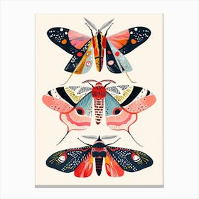 Colourful Insect Illustration Moth 58 Canvas Print