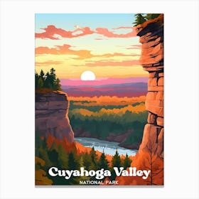 Cuyahoga Valley Ohio USA Hiking Travel Art Illustration Canvas Print