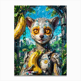 Cat In A Futuristic Setting 1 Canvas Print