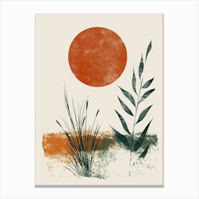 Radiant Echoes In Celestial Time Mid Century Style Canvas Print