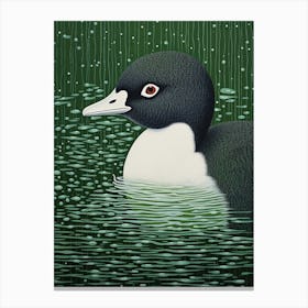 Ohara Koson Inspired Bird Painting Coot 1 Canvas Print