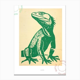 Green Iguana Bold Block 1 Poster Canvas Print