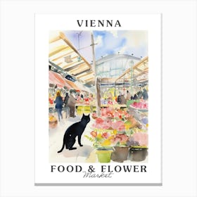 Food Market With Cats In Vienna 5 Poster Canvas Print