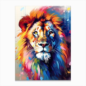 Lion Art Painting Abstract Art 4 Canvas Print