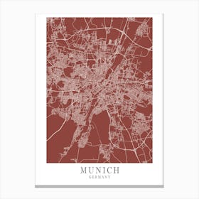 Munich City Map Canvas Print