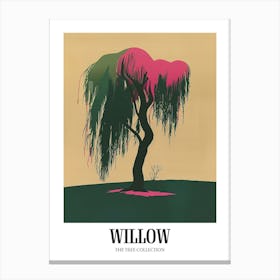 Willow Tree Colourful Illustration 3 Poster Canvas Print