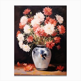 Bouquet Of Asters, Autumn Fall Florals Painting 5 Canvas Print