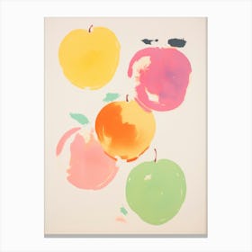 Colorful Apples. Gouache Painting Kitchen  Canvas Print