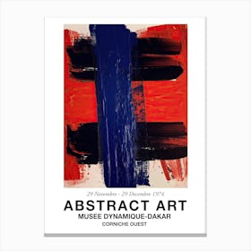 Blue And Red Brush Strokes Abstract 2 Exhibition Poster Canvas Print