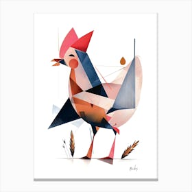 Geometric Chicken, Minimalism, Cubism Canvas Print