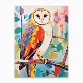 Colourful Bird Painting Barn Owl 3 Canvas Print