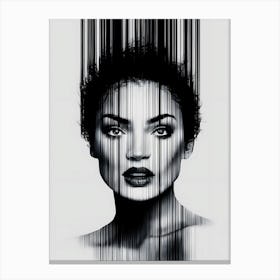 Woman With Barcodes Canvas Print