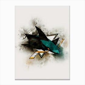 San Jose Sharks Watercolor Canvas Print