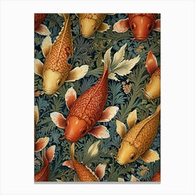 William Morris Koi Fish Wallpaper Canvas Print