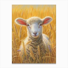 Lamb In The Wheat Canvas Print