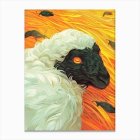 Sheep In Flames Canvas Print