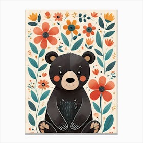 Floral Cute Baby Bear Nursery (24) Canvas Print