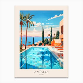 Antalya, Turkey 5 Midcentury Modern Pool Poster Canvas Print