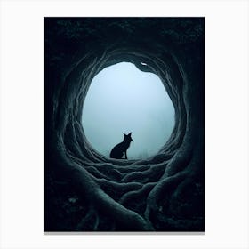 Fox In The Hole Canvas Print