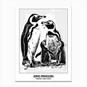 Penguin Feeding Their Chicks Poster 5 Canvas Print