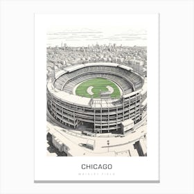 Wrigley Field, Chicago B&W Poster Canvas Print