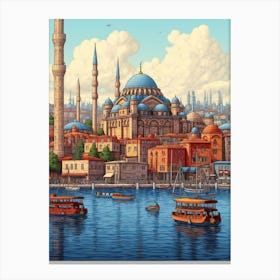 Istanbul Pixel Art 2 Canvas Print